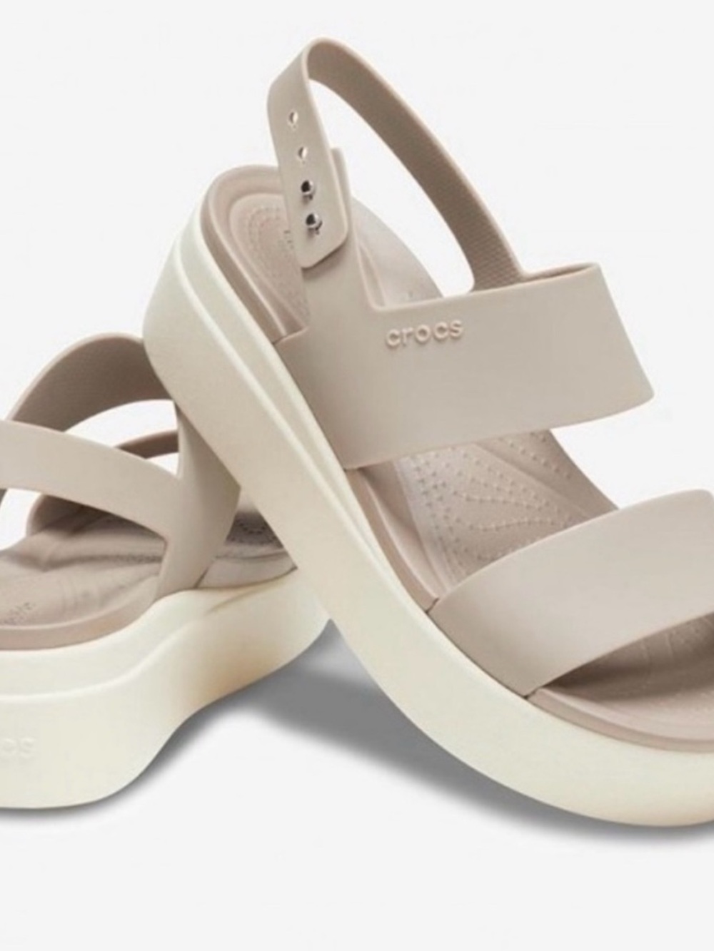 Crocs Women’s Literide Platform Sandal in Beige and Cream